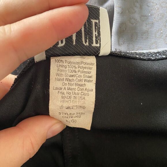 GRACE Silver Black Sequin Glitter Witchy Vampy Asymmetric Gothic Dress L - Picture 8 of 8